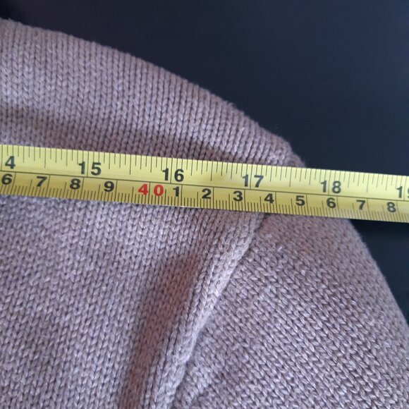 Calvin Klein Jeans SZ M 100% Cotton Tan Knit 2 Button Shawl Collar Men's Sweater - Picture 11 of 16